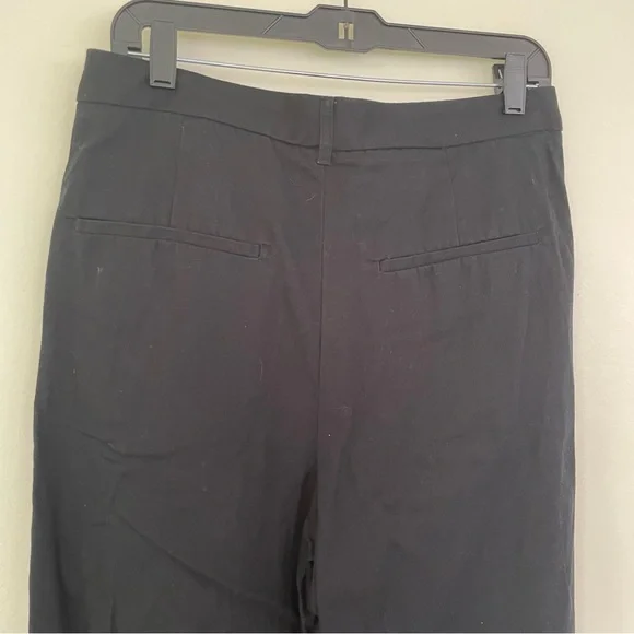 Banana Republic Explorer Nouve Wide Leg Pleated Pants Black 8 Cotton - Picture 8 of 12